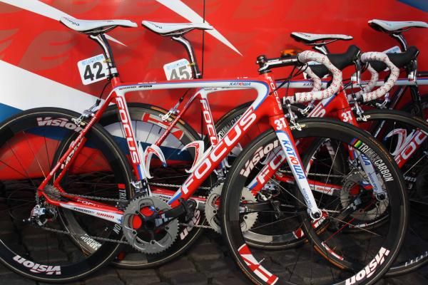 Katusha and Denis Galimzyanov ride Focus bikes.