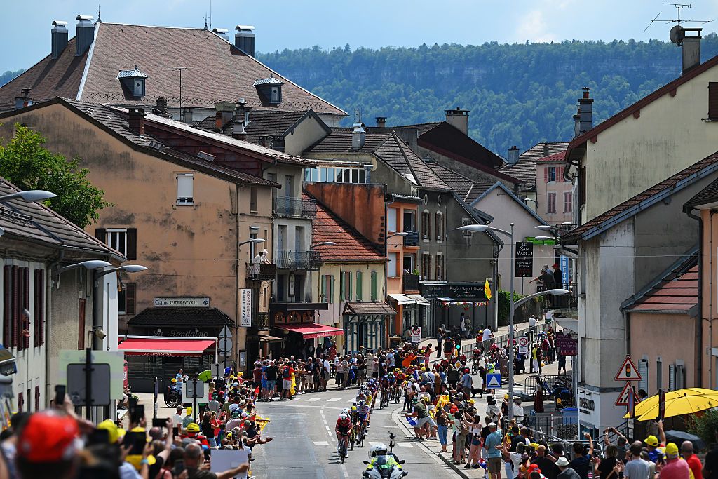 The Tour de France cycles through a town