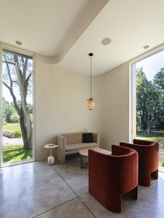 Fold house sitting area with sofa and armchairs