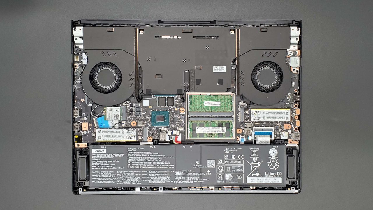 Lenovo Legion Pro 7i Gen 10 gaming laptop from the underside