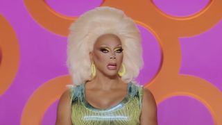 RuPaul watching a lip sync on Season 18.