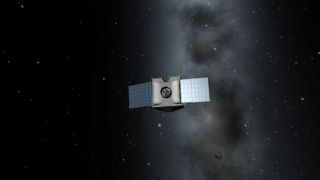 A virtual version of NASA's OSIRIS-REx mission spreads its solar panels