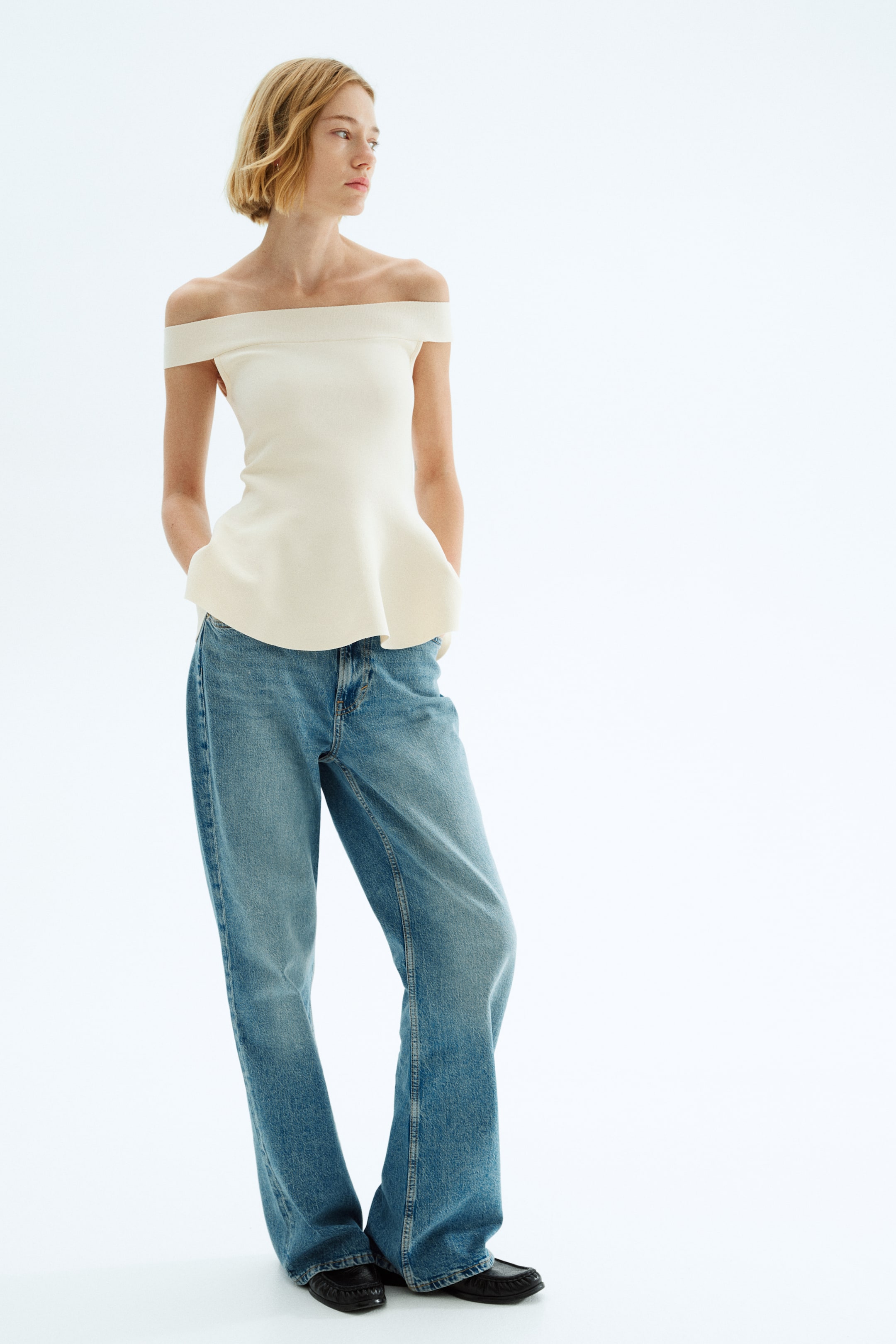 Off-The-Shoulder Peplum Top