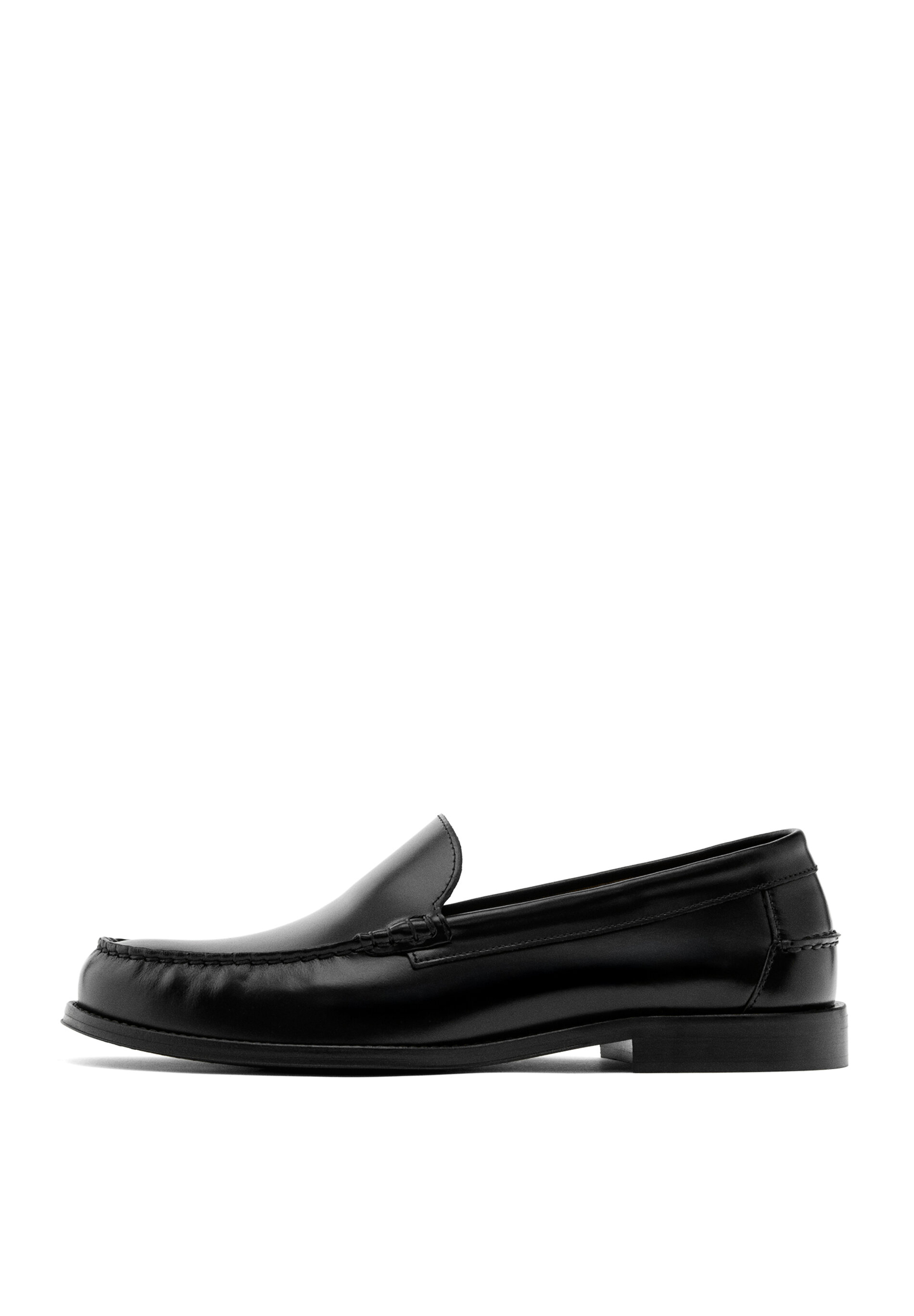 Leather Loafers With Glossy Finish