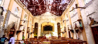 A bombed church in Sri Lanka.