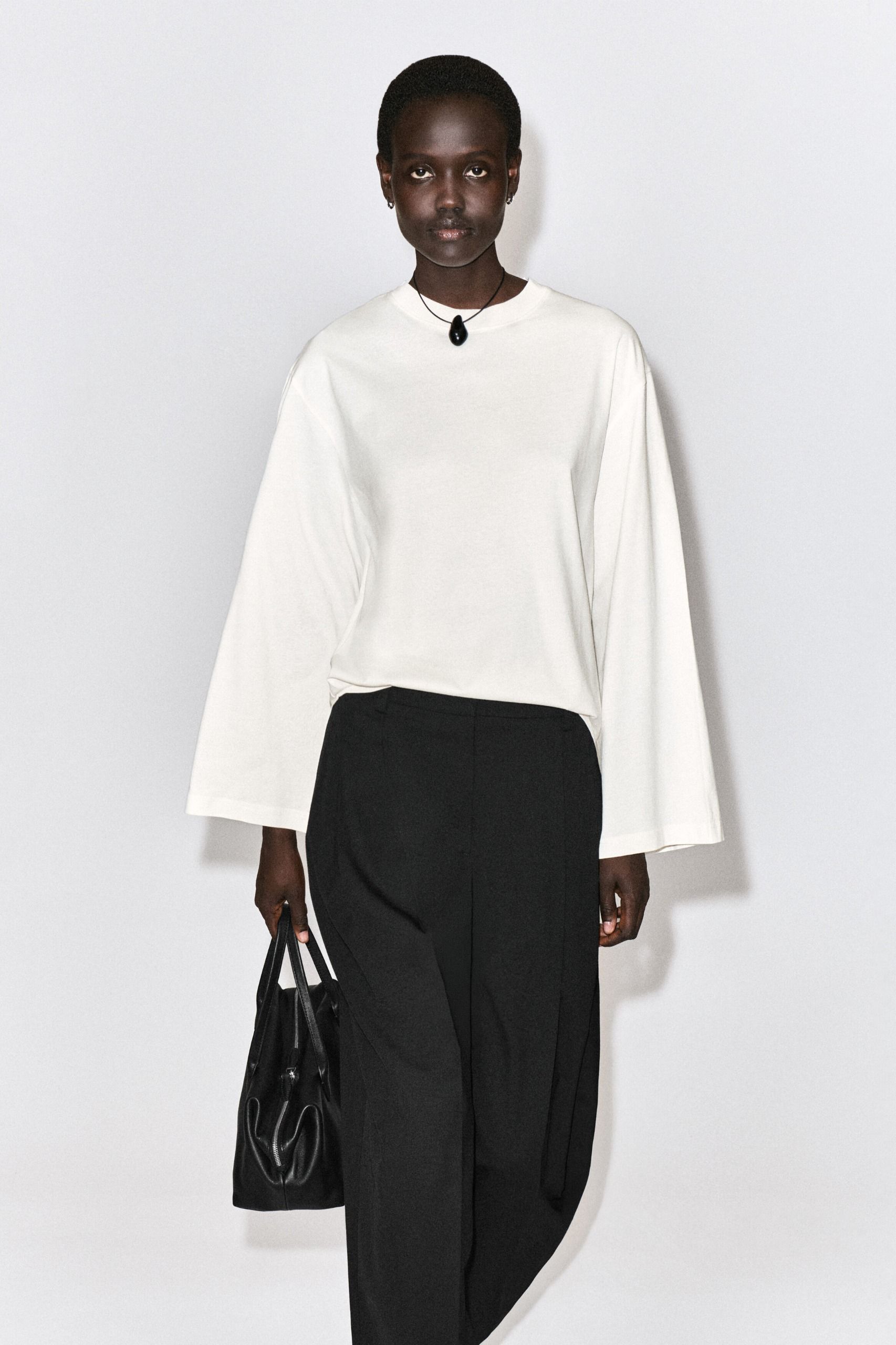 Brushed-Cotton Long-Sleeved T-Shirt