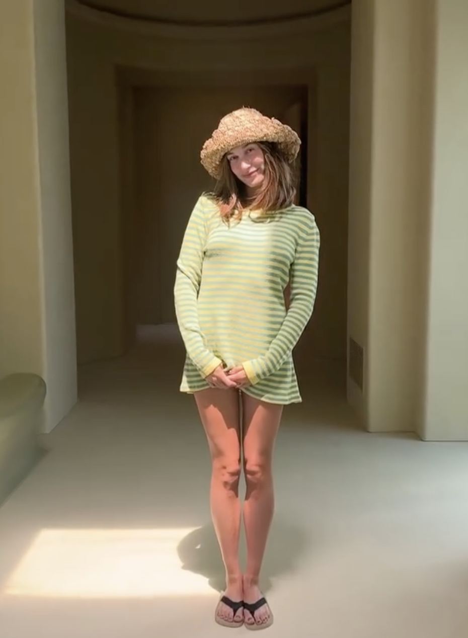 Hailey Bieber wore a Ciao Lucia dress in April 2025