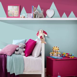 nursery walls with painted duck egg mountain mural