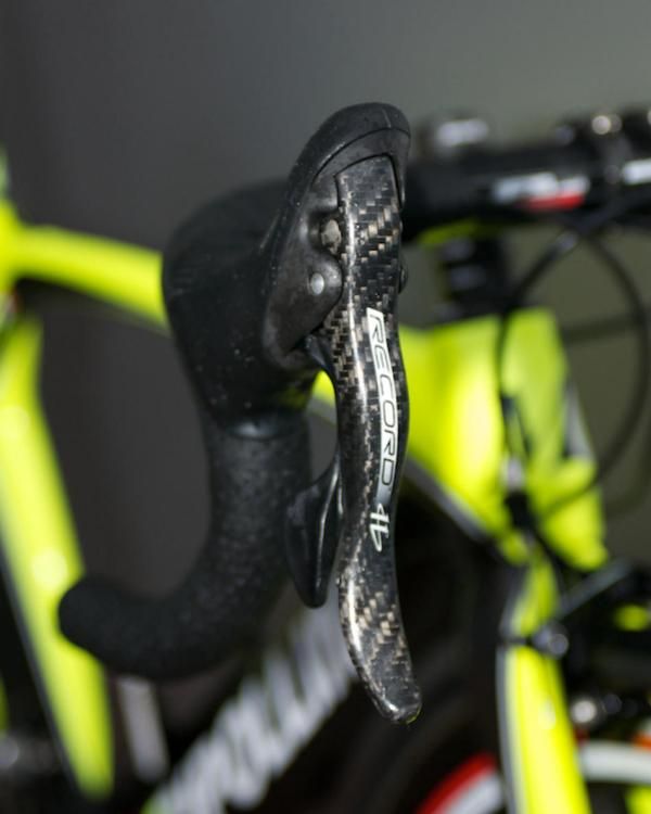 Campagnolo Record takes care of shifting and stopping duties.