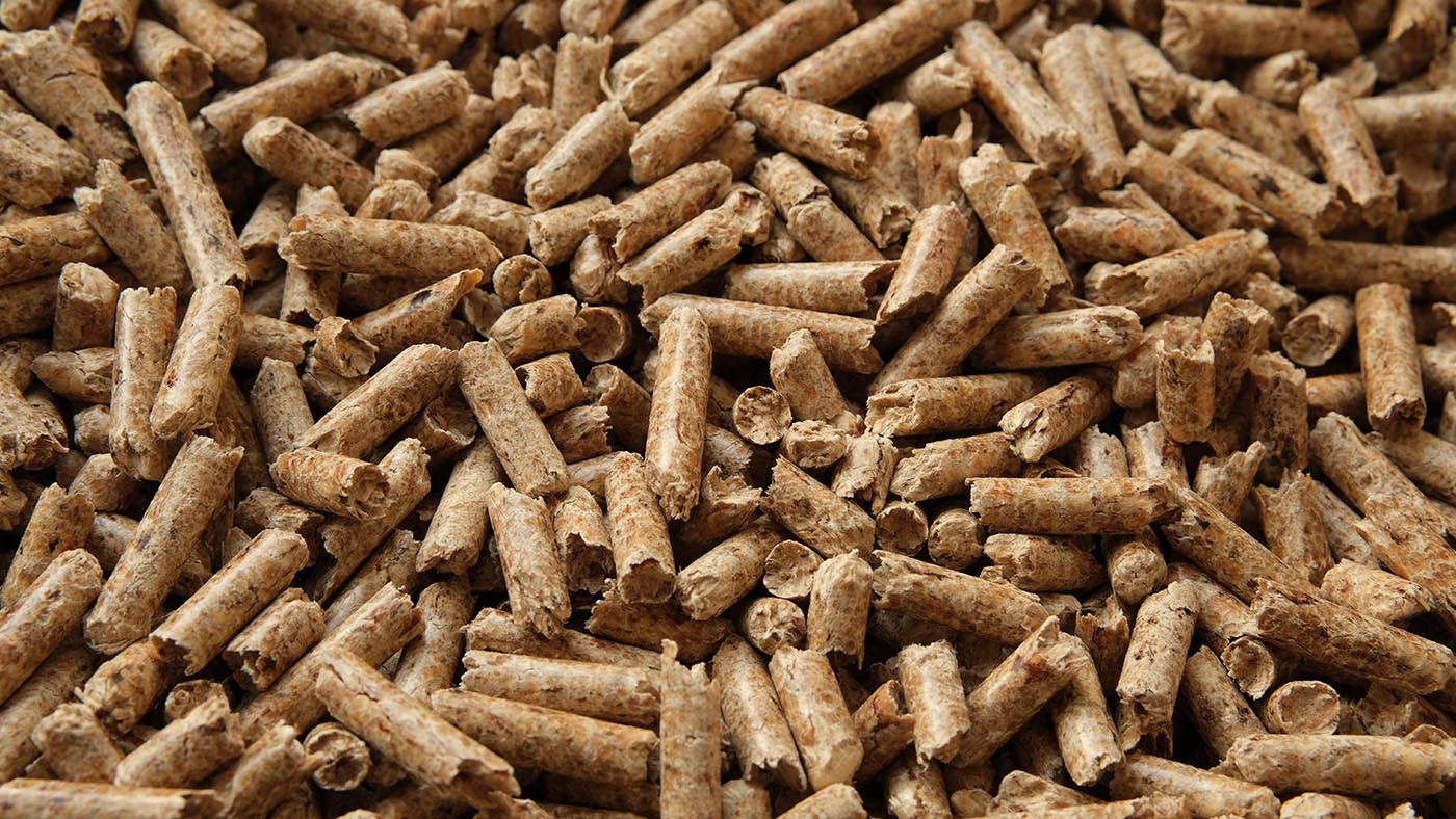 Wood pellets horse bedding