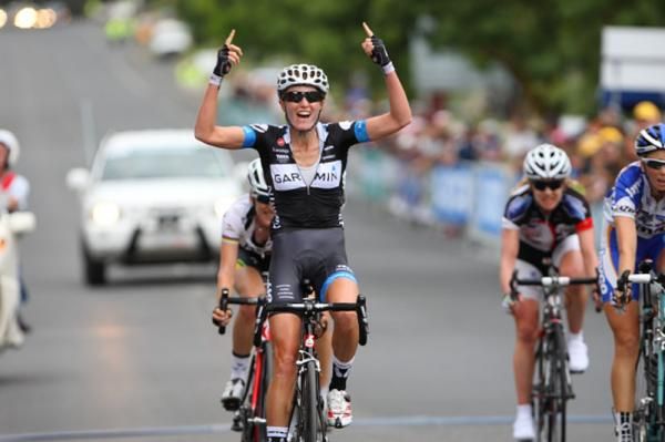 Carla Ryan (Garmin-Cervelo) celebrates her team-mate's win