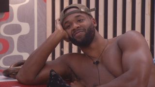 Monte Taylor just smiling with his shirt off on Big Brother Season 24