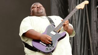 Christone "Kingfish" Ingram performs in concert during Bonnaroo Music & Arts Festival on June 16, 2023 in Manchester, Tennessee. 