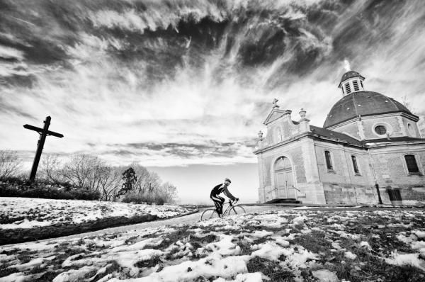 The Muur van Geraardsbergen four months before Vlaanderens Mooiste in the middle of winter.