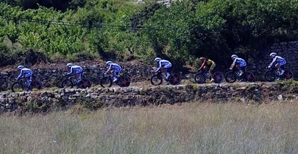 The Quick Step team including Tom Boonen and Stijn Devolder