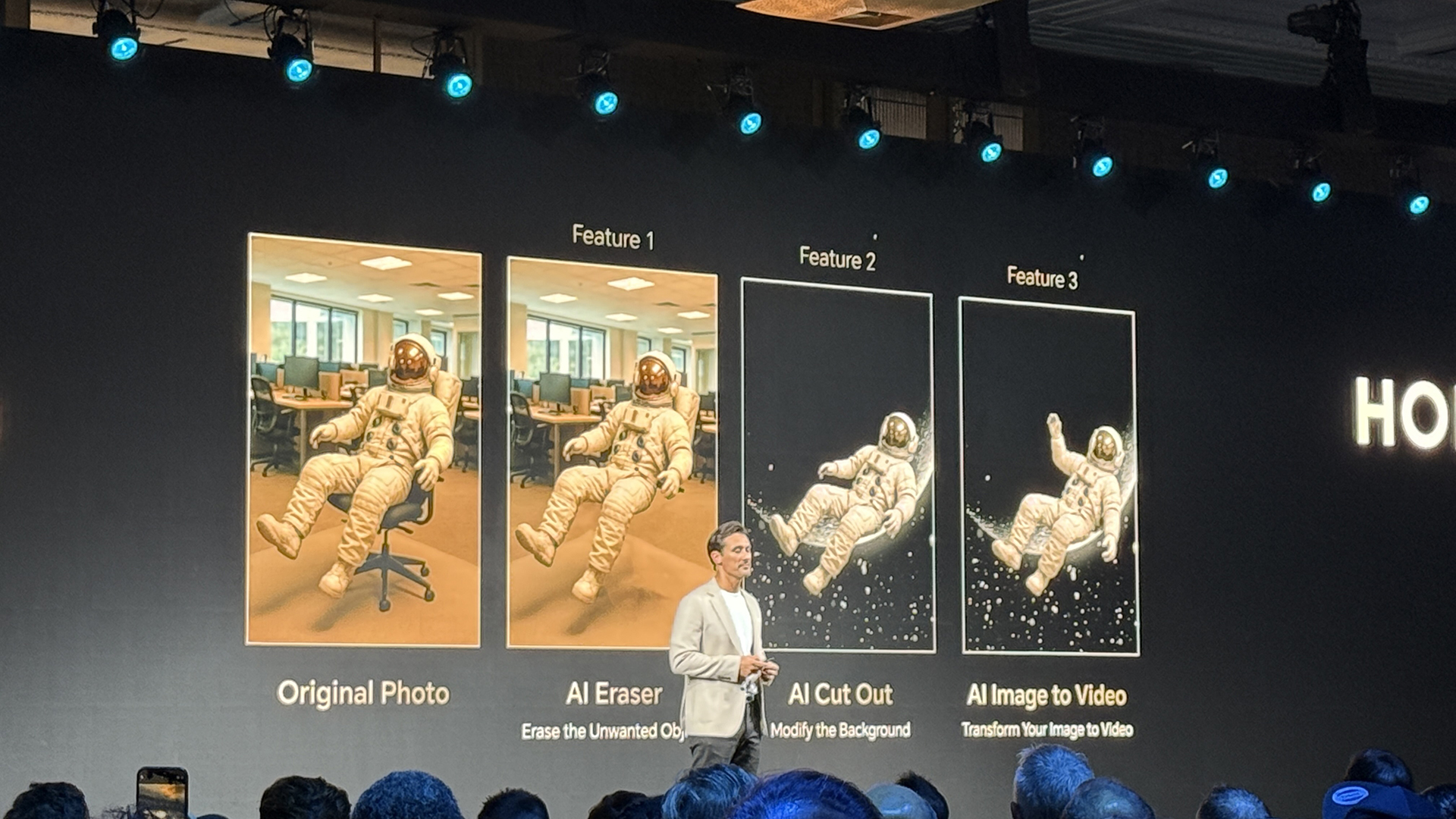 Various photos of the new foldable phone, the Honor Magic V5. 