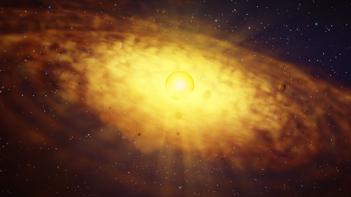 An illustration of protoplanetary disc formation