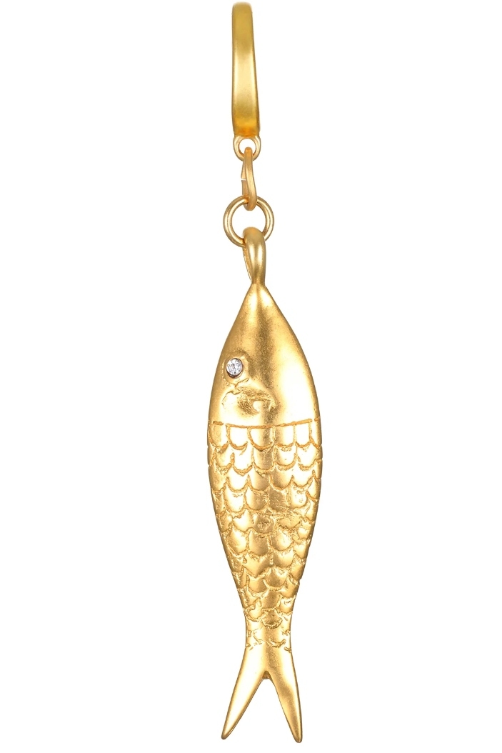 Sequin , Golden Fish Clip-On Charm