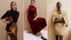 Three models wearing pieces from the ME+EM sale