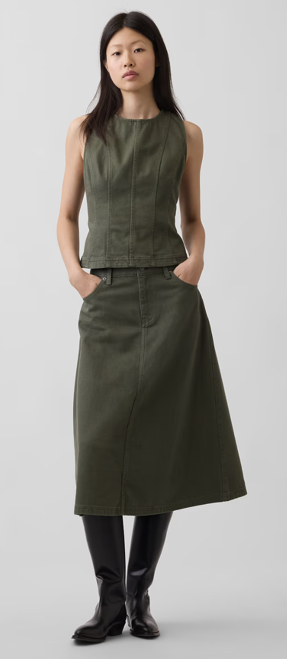 Gap, Twill Midi Skirt