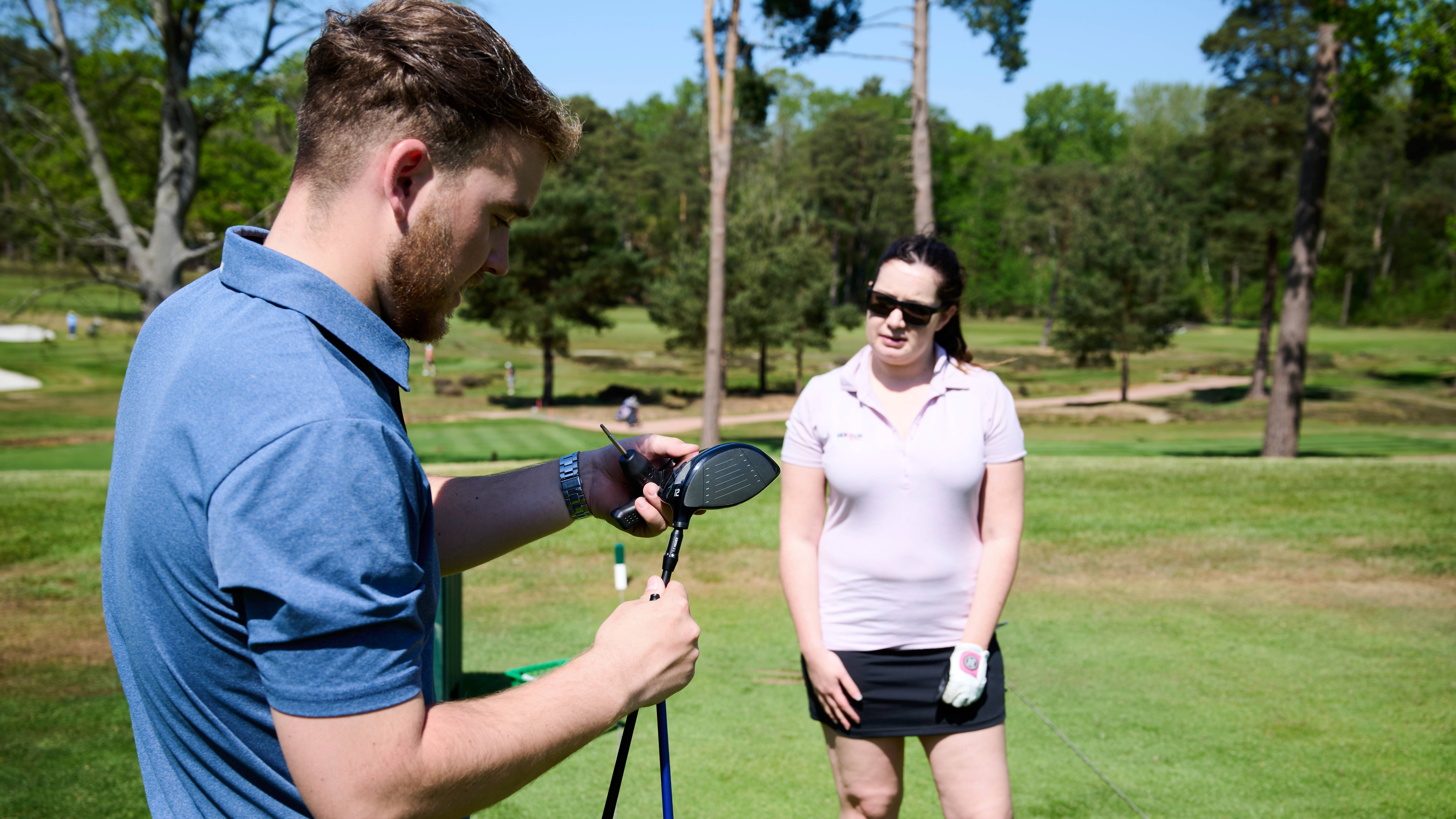 Louise Mackay being fitted for a PXG driver