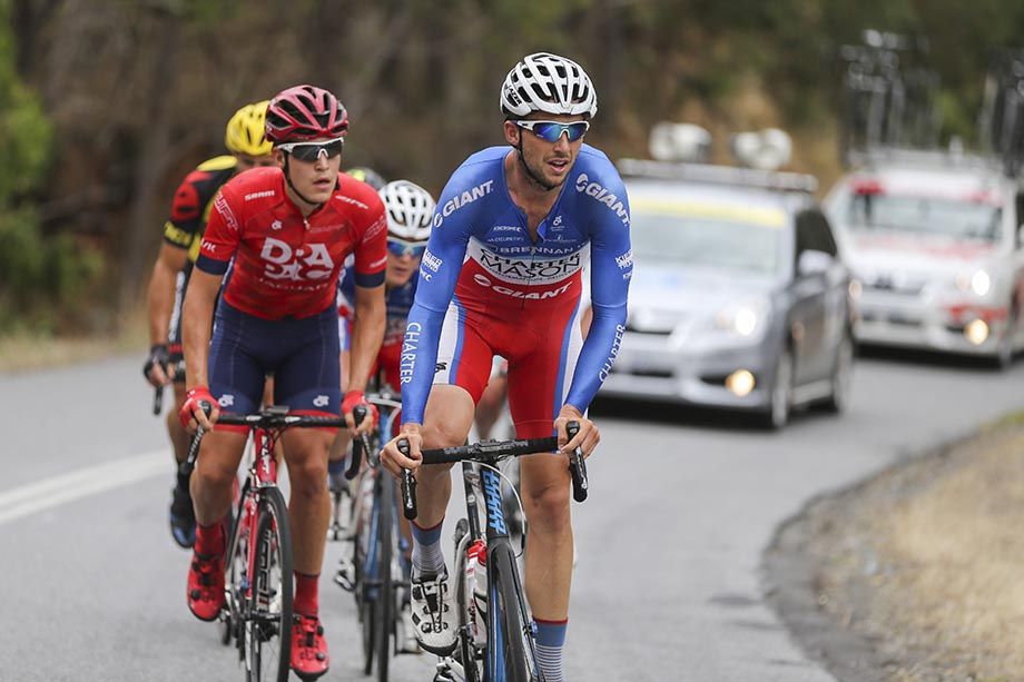 Jayden Copp leads the break on the climb