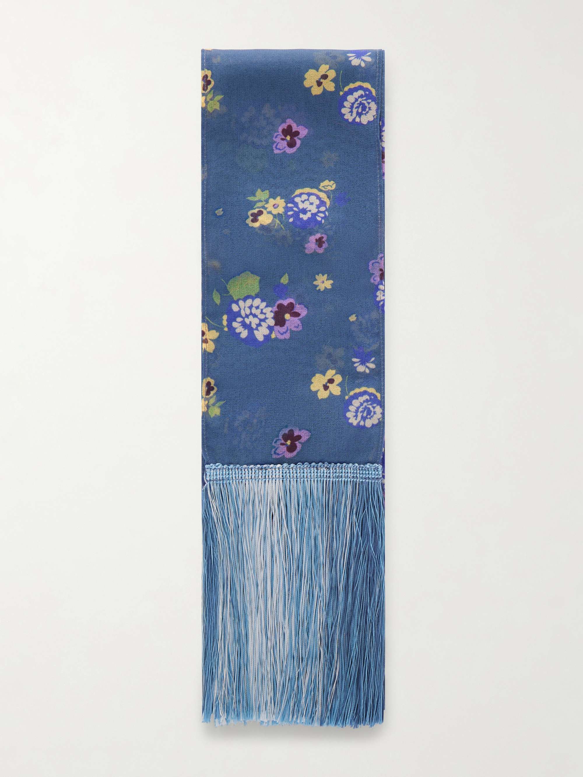 Blooming Fringe-Trim Scarf