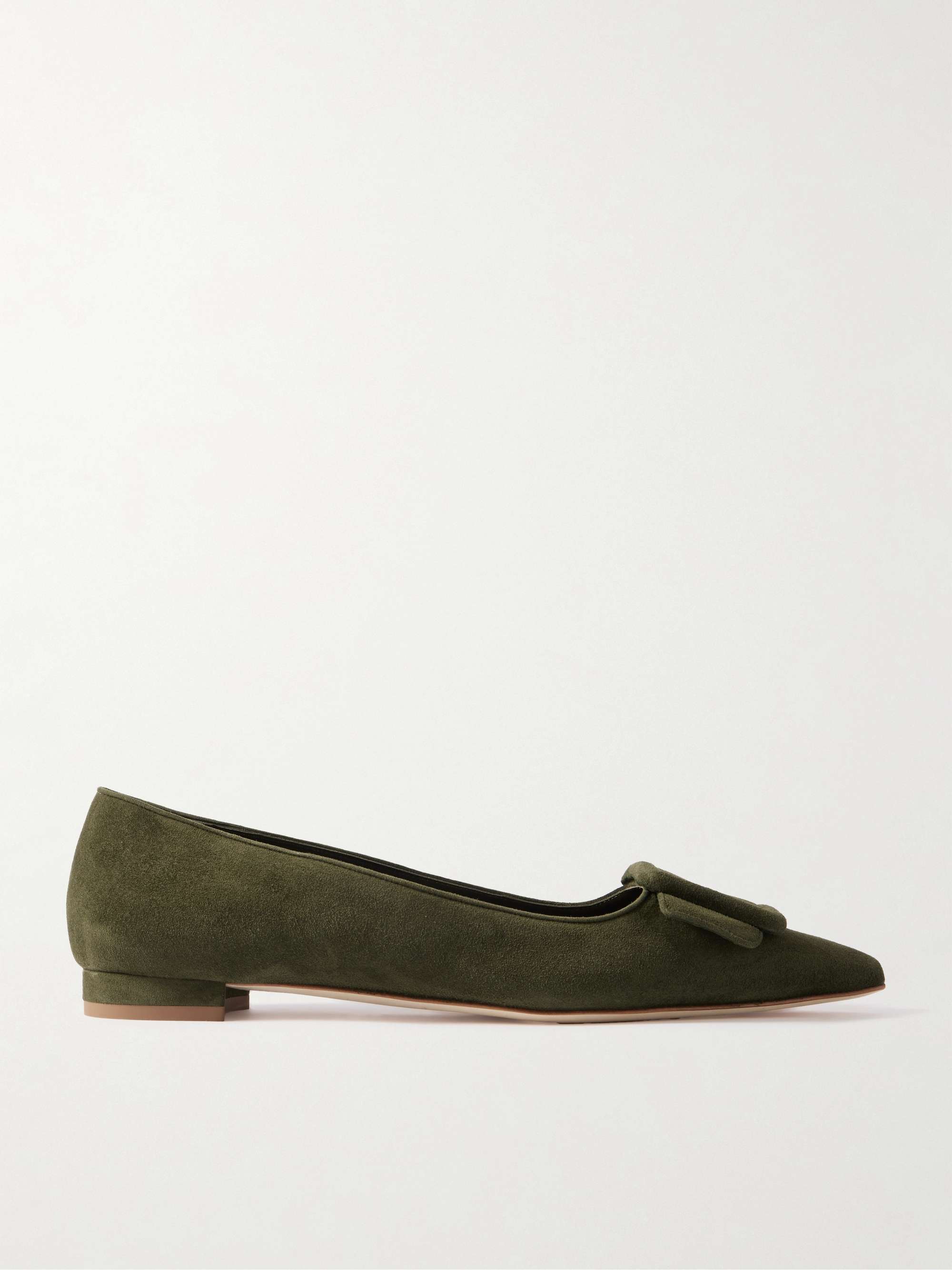 Maysale Buckled Suede Point-Toe Flats