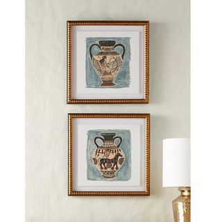 anthropologie wall art with vase paintings