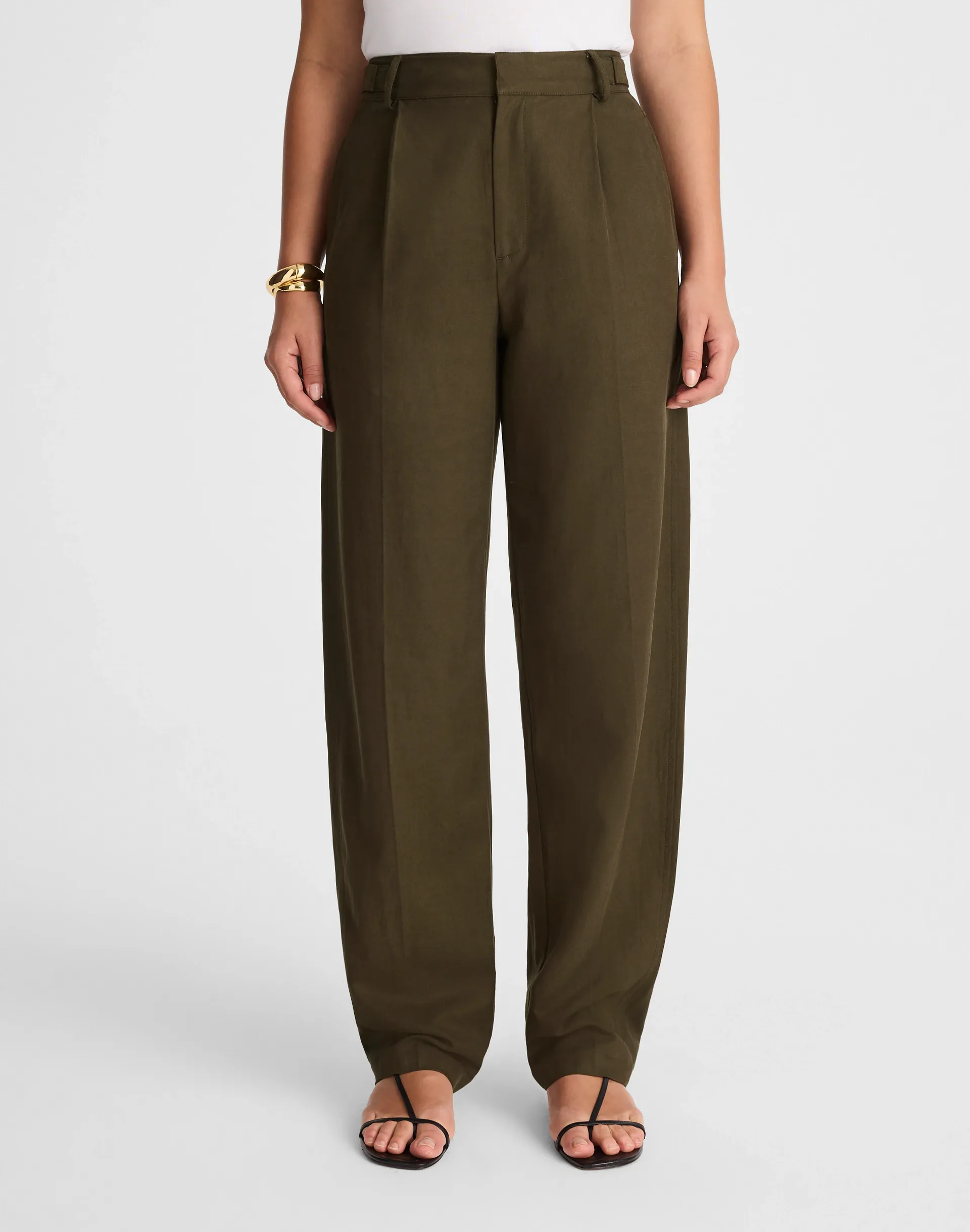 High-Rise Barrel-Leg Pants