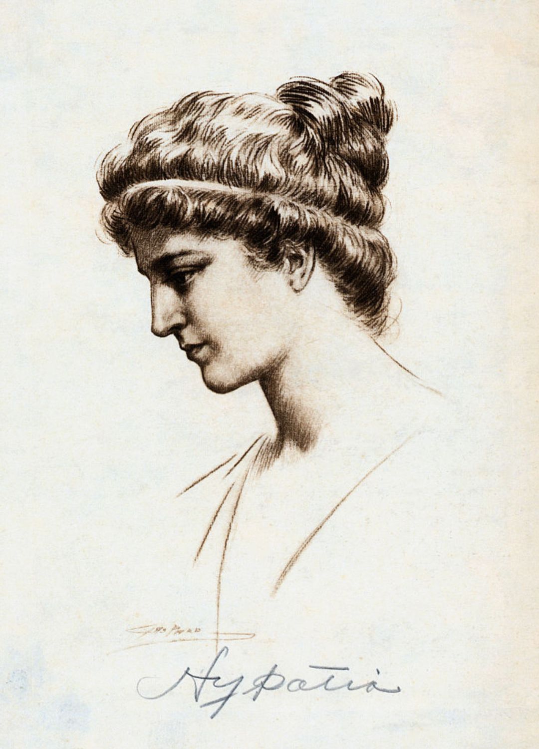 An artist's sketch of Hypatia