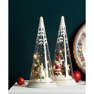 Cone shaped snow globes