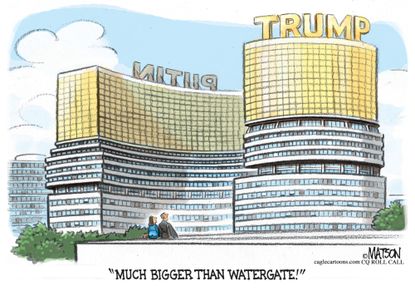 Political Cartoon U.S. Watergate Trump DC FBI Investigation Nixon Scandal