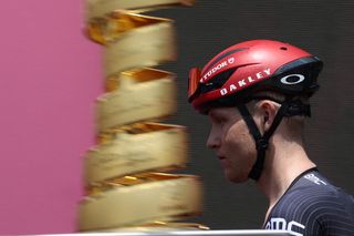 Tudor Pro Cycling Team's Australian rider Michael Storer arrives to attend the 5th stage of the 108th Giro d'Italia cycling race 151kms from Ceglie Messapica to Matera on May 14, 2025. (Photo by Luca Bettini / AFP)
