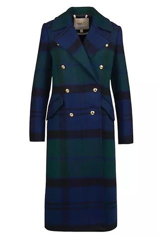 Barbour Marlene Plaid Wool Blend Coat