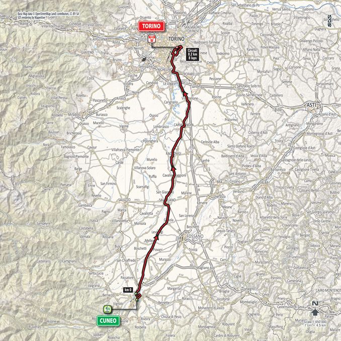 Giro d'Italia 2016: stage 21 map