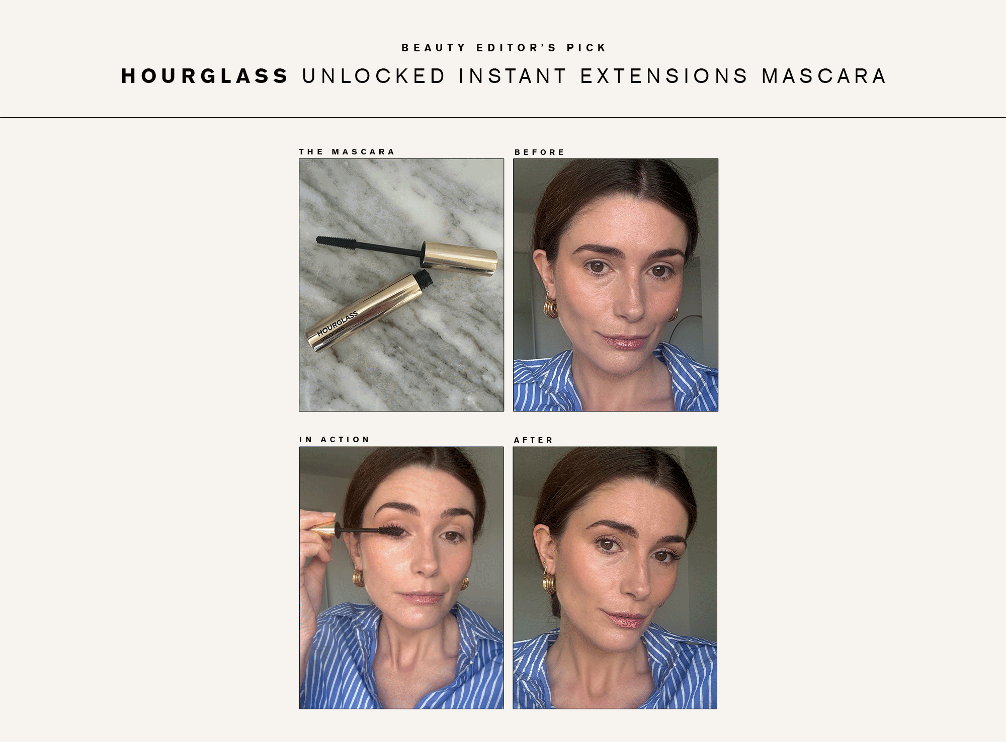 Beauty editor Eleanor testing the Hourglass Unlocked Instant Extensions Mascara
