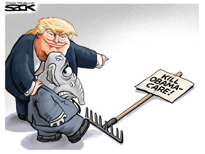 Political Cartoon U.S. Trump Obamacare GOP Republicans Affordable Care Act