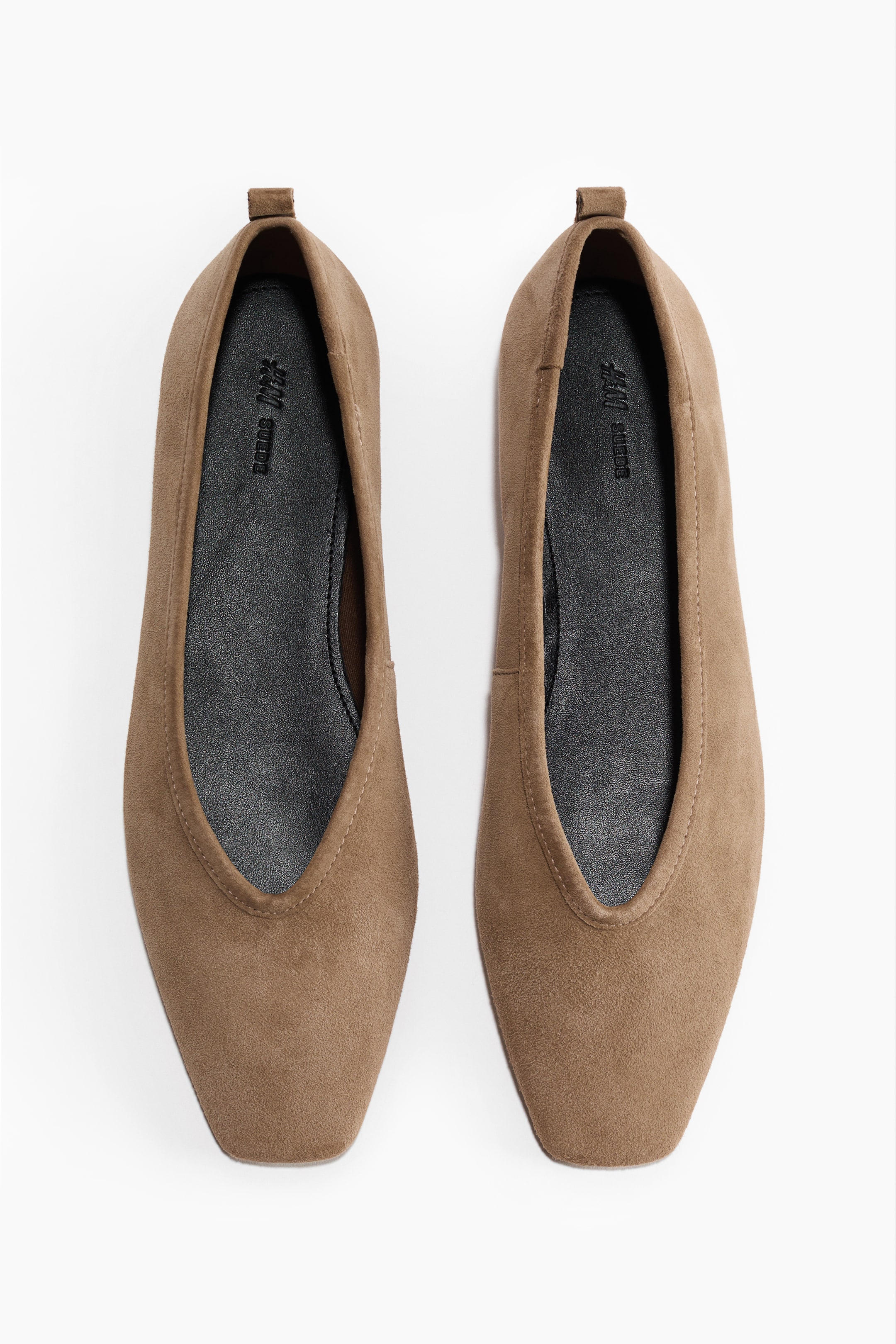 Leather Ballet Flats - Beige