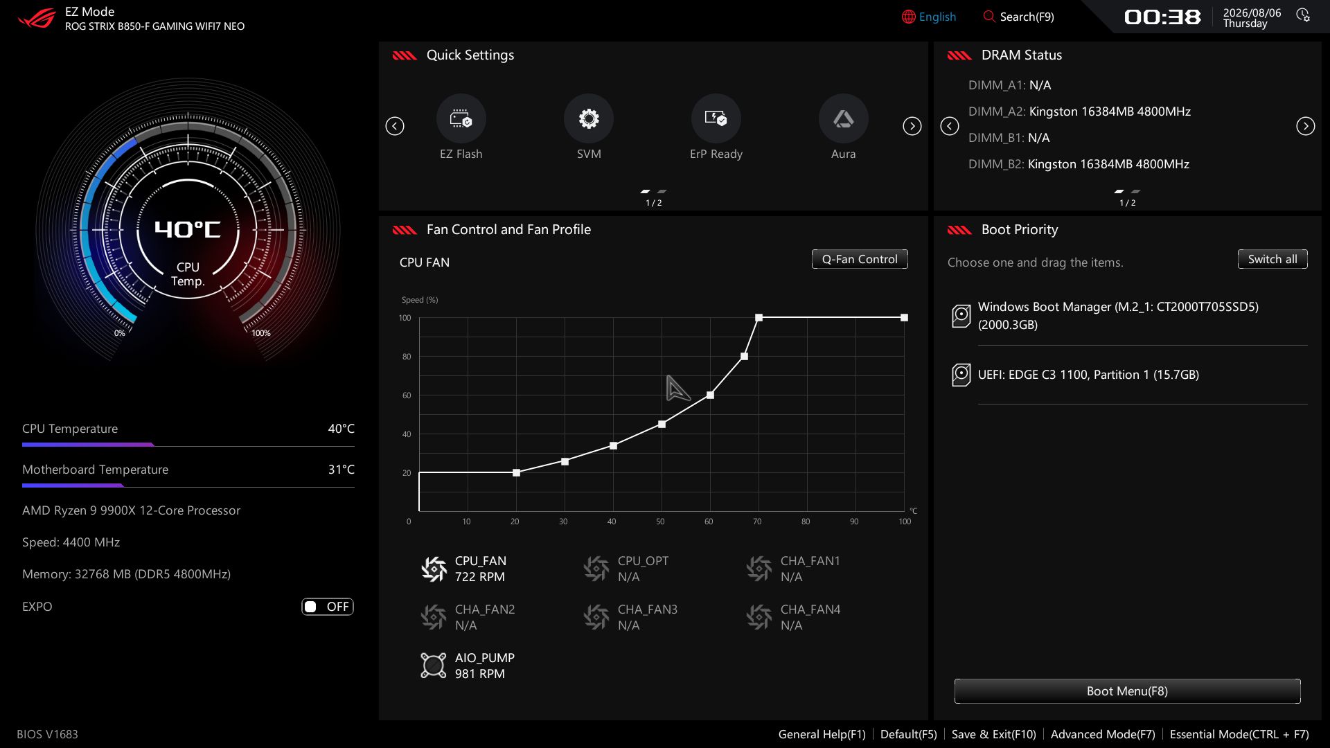 Asus ROG Strix B850-F Gaming Wifi Neo - BIOS