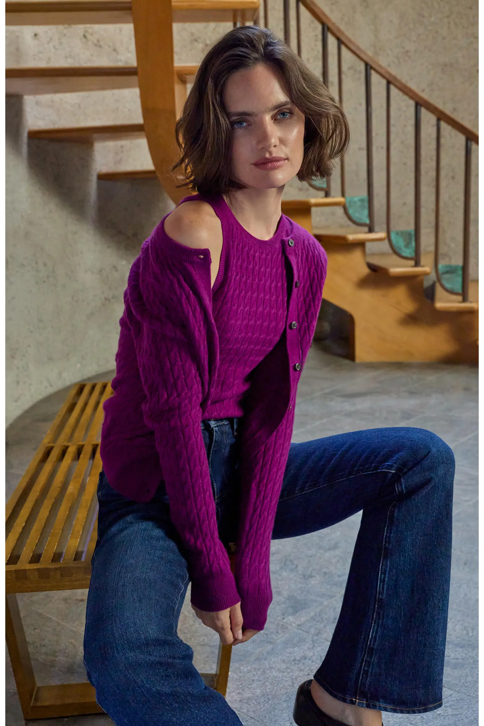 Nordstrom, Cashmere Mini Cable Cardigan