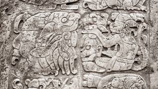A relief depicting Maya writing