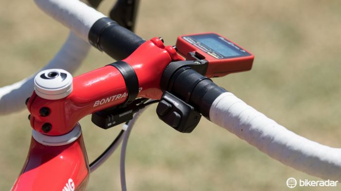 The Di2 Climber shifter pod offers rear shifting from the handlebar tops