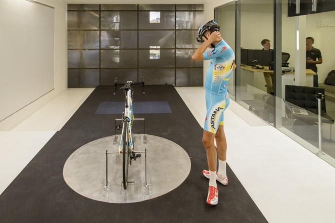 Aru rode a Tarmac, Venge and Shiv TT bike during his visit to the wind tunnel