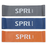 SPRI Flat Resistance Band Loop Kit, 3 Pack