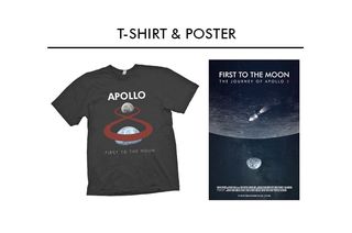 Backers on Kickstarter can receive "First to the Moon: The Journey of Apollo 8” t-shirts and posters, among other swag and perks.
