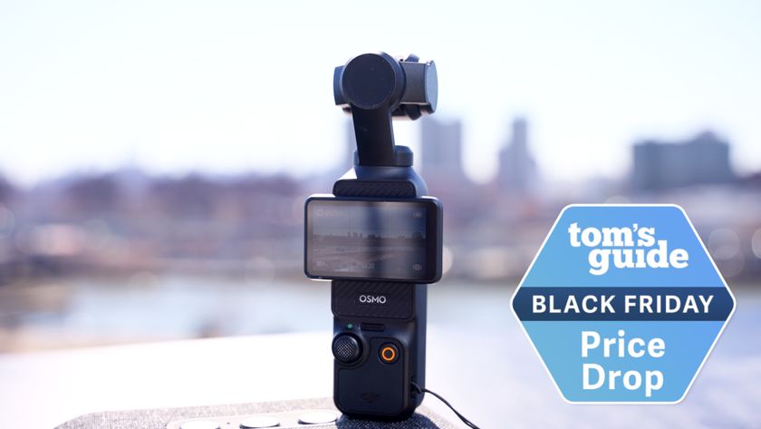 A DJI Osmo Pocket 3 camera with a Tom&#039;s Guide Black Friday Price Drop deals badge