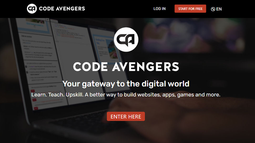 Tangkapan layar situs web untuk Code Avengers