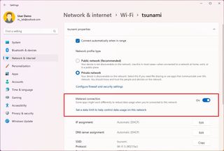 Enable Wi-Fi metered connection
