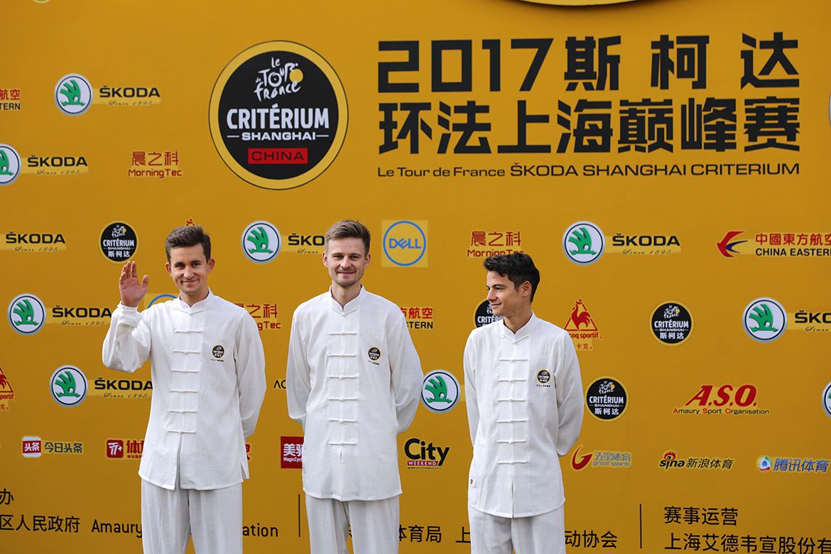 Michal Kwiatkowski, Michal Golas and Kenny Elissonde show off their new outfits